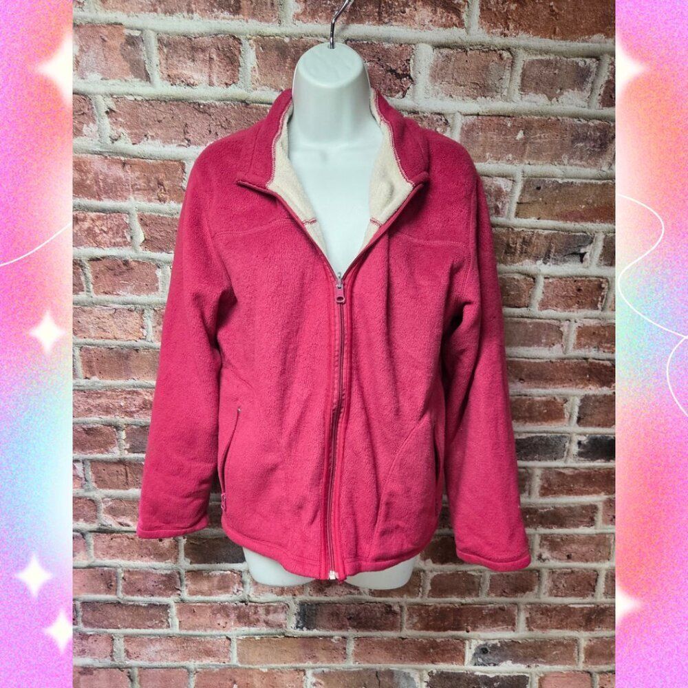 Women's EVIE Zip Up‎ Reversible Cardigan Sweater Jacket Medium